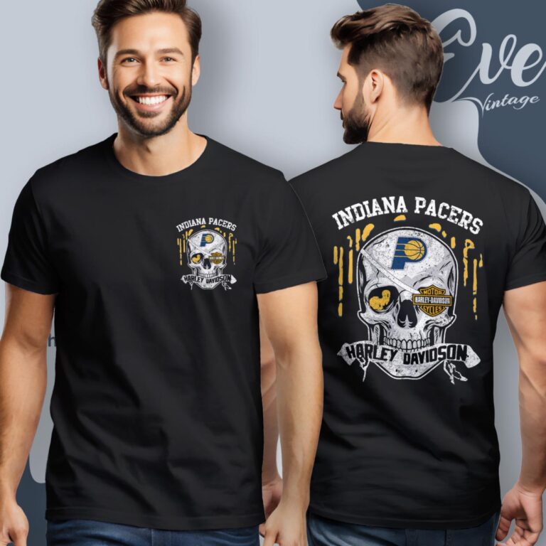 Indiana Pacers Harley Davidson Skull Women T Shirt Indiana Pacers Harley Davidson Skull Women T Shirt