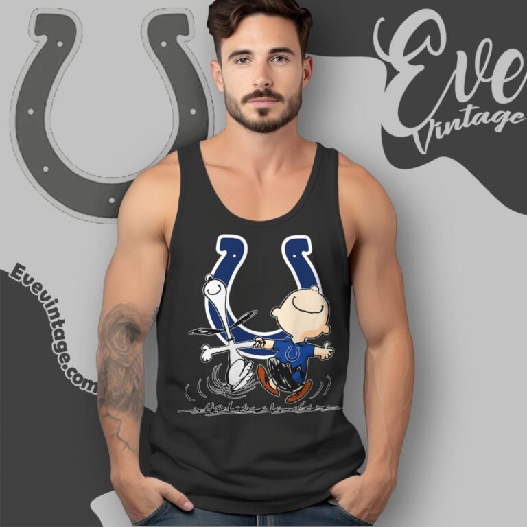 Indianapolis Colts Charlie Brown Snoopy Happy Dancing Shirt Tank Top Racerback Indianapolis Colts Charlie Brown Snoopy Happy Dancing Shirt Tank Top Racerback
