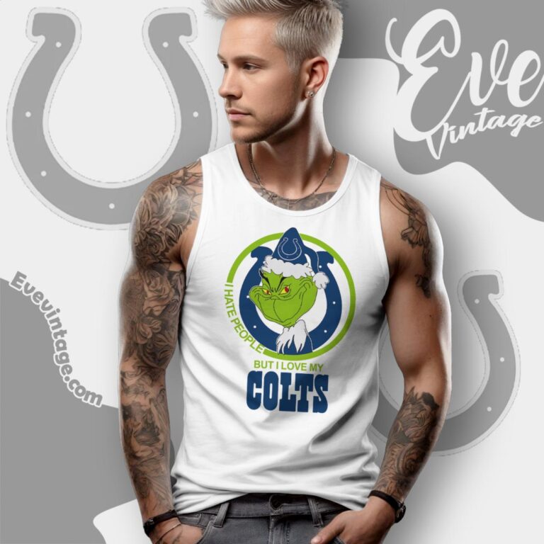 Indianapolis Colts Christmas Grinch Shirt I Hate People But I Love My Colts Tank Top Racerback Indianapolis Colts Christmas Grinch Shirt I Hate People But I Love My Colts Tank Top Racerback