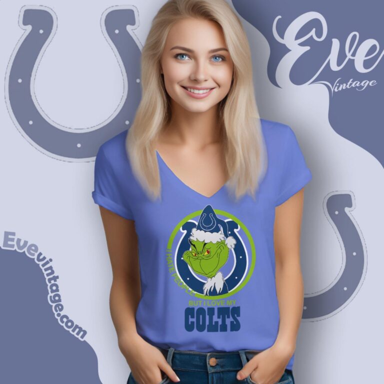 Indianapolis Colts Christmas Grinch Shirt I Hate People But I Love My Colts V Neck TShirt Indianapolis Colts Christmas Grinch Shirt I Hate People But I Love My Colts V Neck TShirt