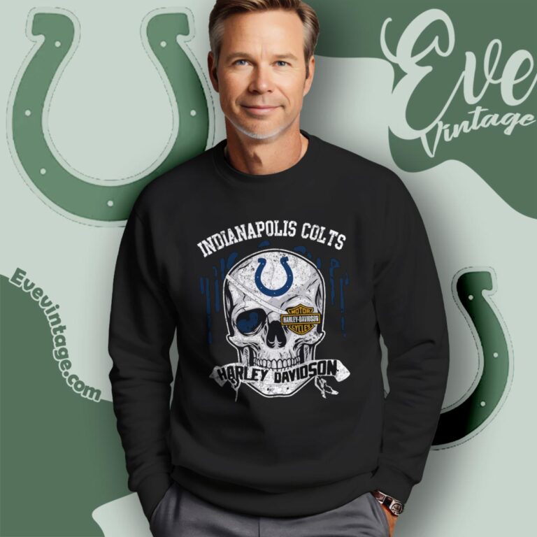 Indianapolis Colts Harley Davidson Skull Shirt Sweatshirt Indianapolis Colts Harley Davidson Skull Shirt Sweatshirt