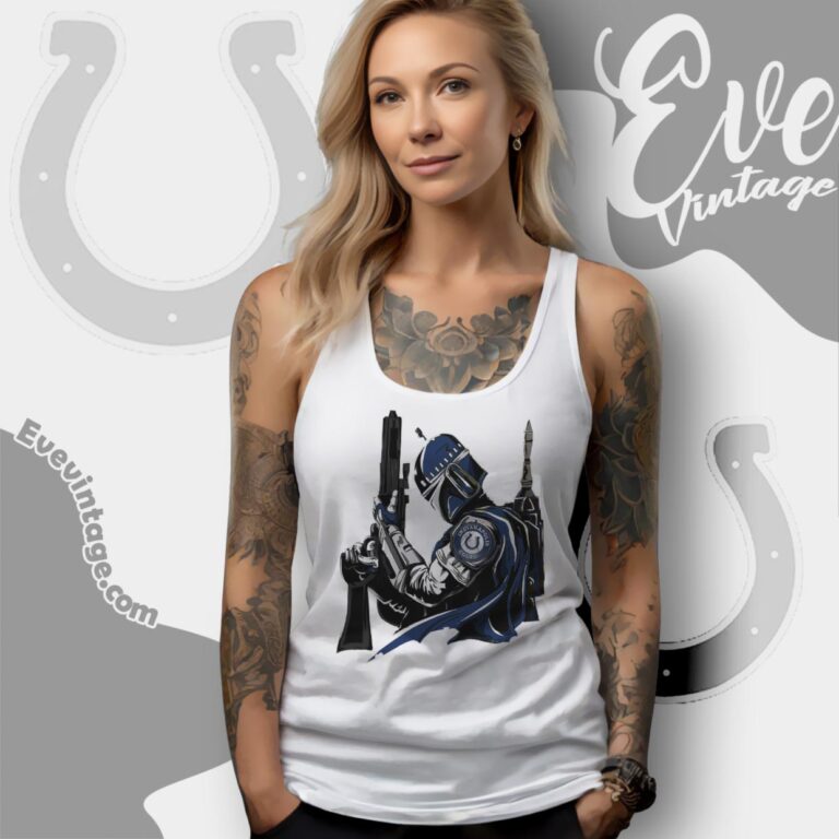 Indianapolis Colts Mandalorian Star Wars Shirt Tank Top Racerback Indianapolis Colts Mandalorian Star Wars Shirt Tank Top Racerback