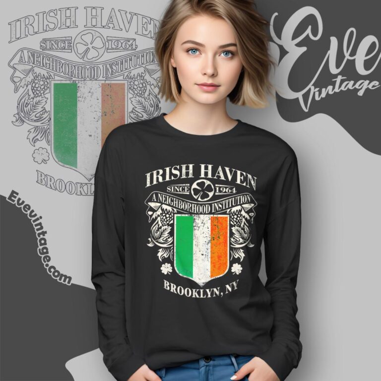 Irish Haven Shirt Brooklyn New York Dive Bar Long Sleeve Tee Irish Haven Shirt Brooklyn New York Dive Bar Long Sleeve Tee