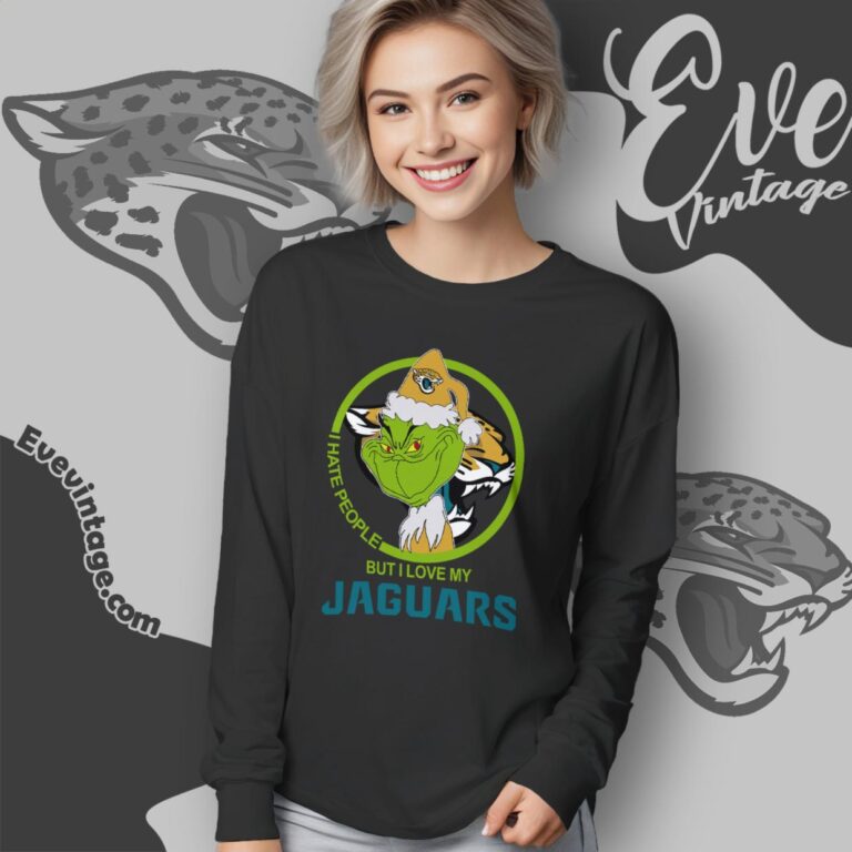 Jacksonville Jaguars Christmas Grinch Shirt I Hate People But I Love My Jaguars Long Sleeve Tee Jacksonville Jaguars Christmas Grinch Shirt I Hate People But I Love My Jaguars Long Sleeve Tee