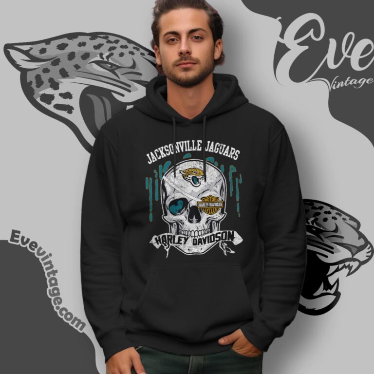 Jacksonville Jaguars Harley Davidson Skull Shirt Hoodie Jacksonville Jaguars Harley Davidson Skull Shirt Hoodie