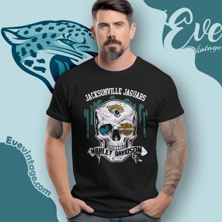 Jacksonville Jaguars Harley Davidson Skull Shirt T Shirt Jacksonville Jaguars Harley Davidson Skull Shirt T Shirt