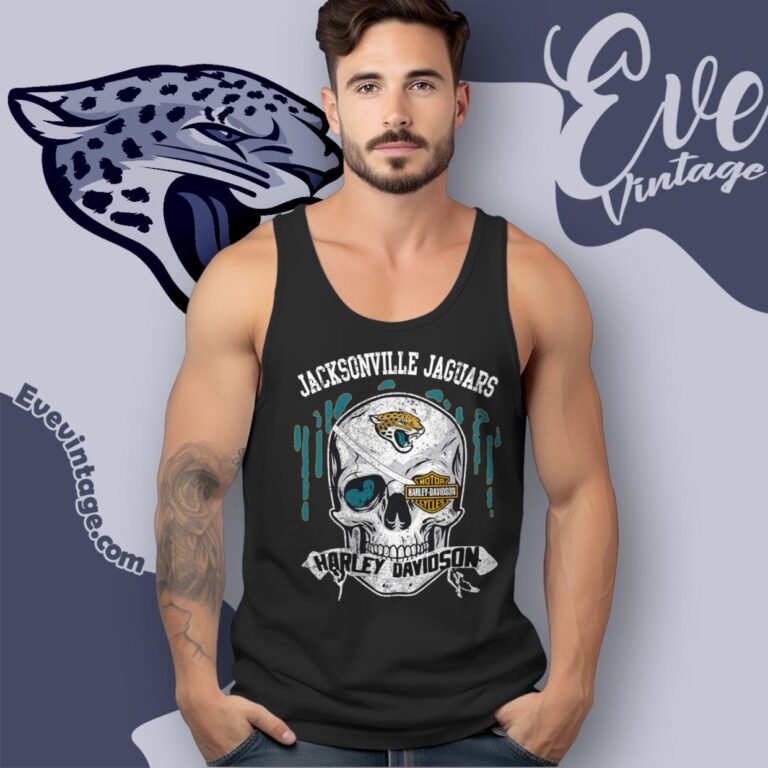 Jacksonville Jaguars Harley Davidson Skull Shirt Tank Top Racerback Jacksonville Jaguars Harley Davidson Skull Shirt Tank Top Racerback