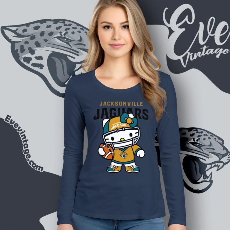 Jacksonville Jaguars Hello Kitty Shirt Long Sleeve Tee Jacksonville Jaguars Hello Kitty Shirt Long Sleeve Tee