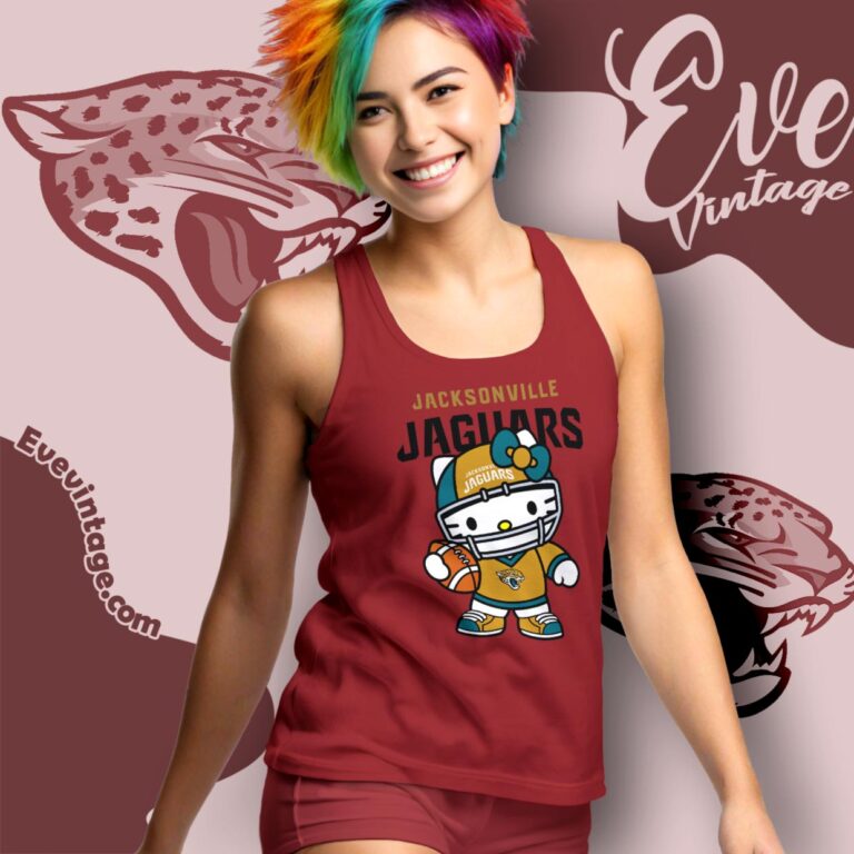 Jacksonville Jaguars Hello Kitty Shirt Tank Top Racerback Jacksonville Jaguars Hello Kitty Shirt Tank Top Racerback