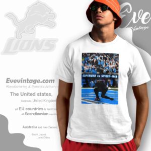 Jahmyr Gibbs Amon ra St brown Superman Spiderman Celebration Shirt T shirt