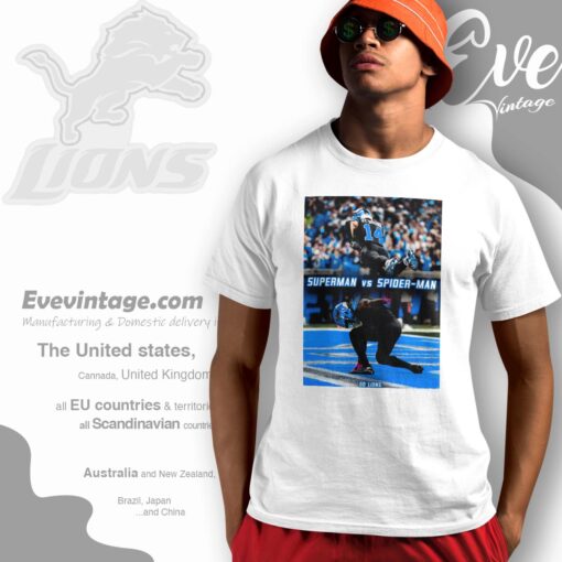 Jahmyr Gibbs Amon-ra St.brown Superman Spiderman Celebration Shirt
