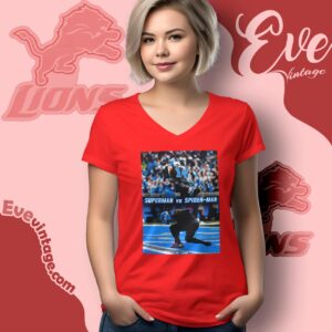 Jahmyr Gibbs Amon ra St brown Superman Spiderman Celebration Shirt V Neck TShirt