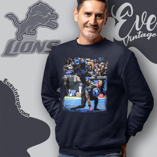Jahmyr Gibbs St Brown Lions Celebration Pose Shirt