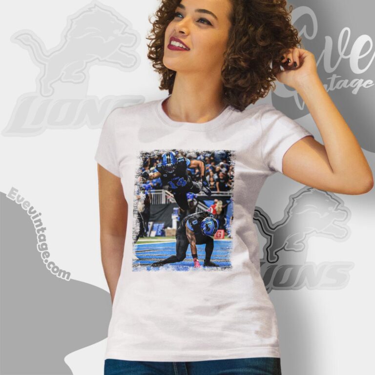 Jahmyr Gibbs St Brown Lions Celebration Pose Shirt Women T shirt Jahmyr Gibbs St Brown Lions Celebration Pose Shirt Women T shirt