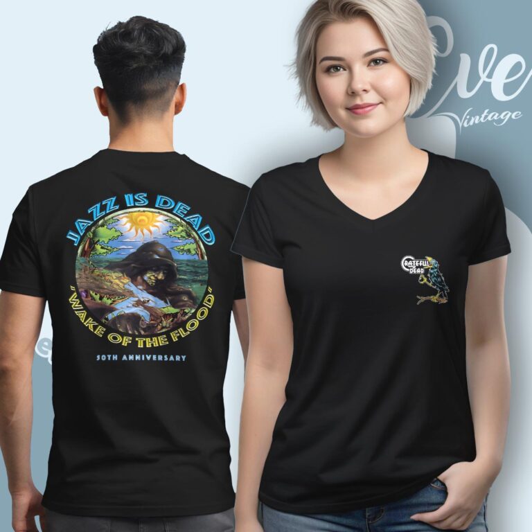 Jazz Is Dead Wake Of The Flood 50th Anniversary Shirt V neck Jazz Is Dead Wake Of The Flood 50th Anniversary Shirt V neck