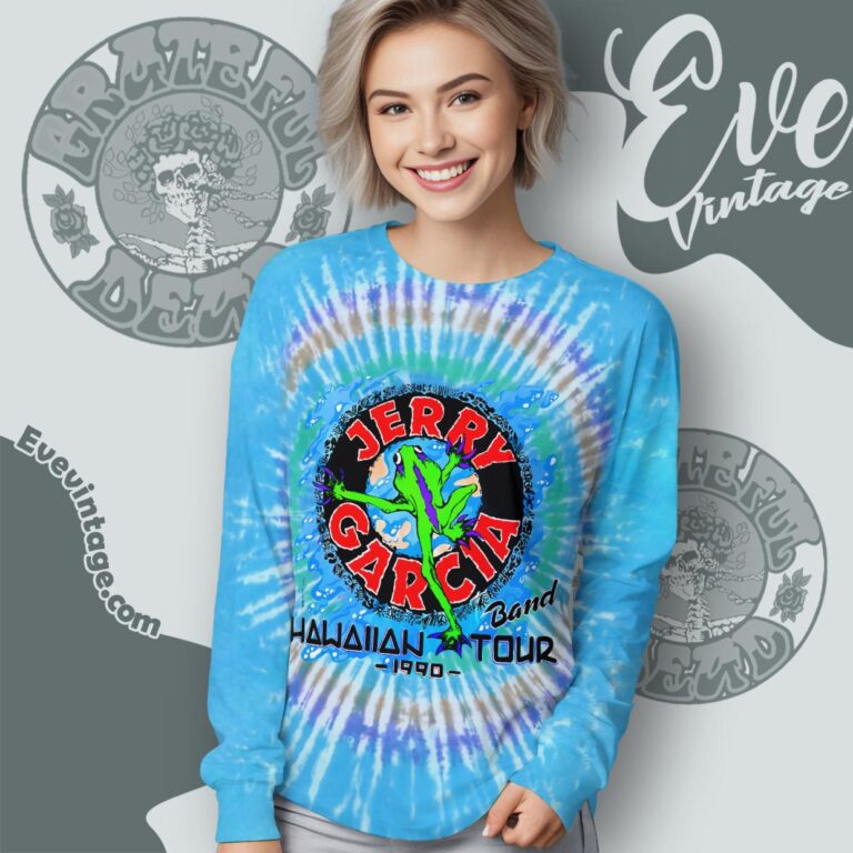 Jerry Garcia Band 1990 Hawaiian Tour Tie dye Long Sleeve Tee Jerry Garcia Band 1990 Hawaiian Tour Tie dye Long Sleeve Tee