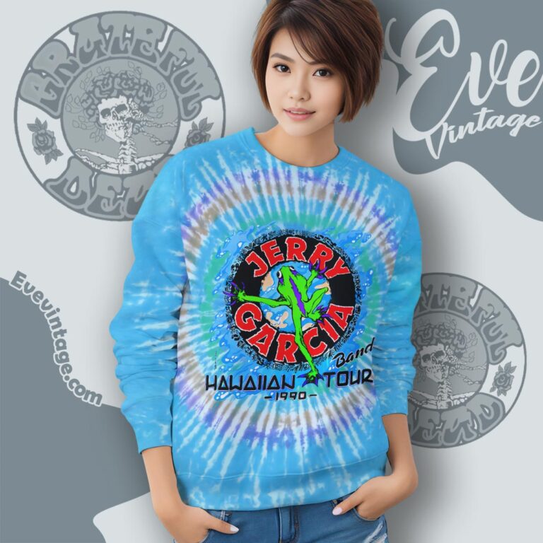 Jerry Garcia Band 1990 Hawaii Tour Tie dye Sweatshirt Jerry Garcia Band 1990 Hawaii Tour Tie dye Sweatshirt