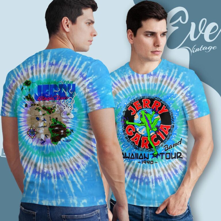 Jerry Garcia Band 1990 Hawaiian Tour Tie dye T shirt Jerry Garcia Band 1990 Hawaiian Tour Tie dye T shirt