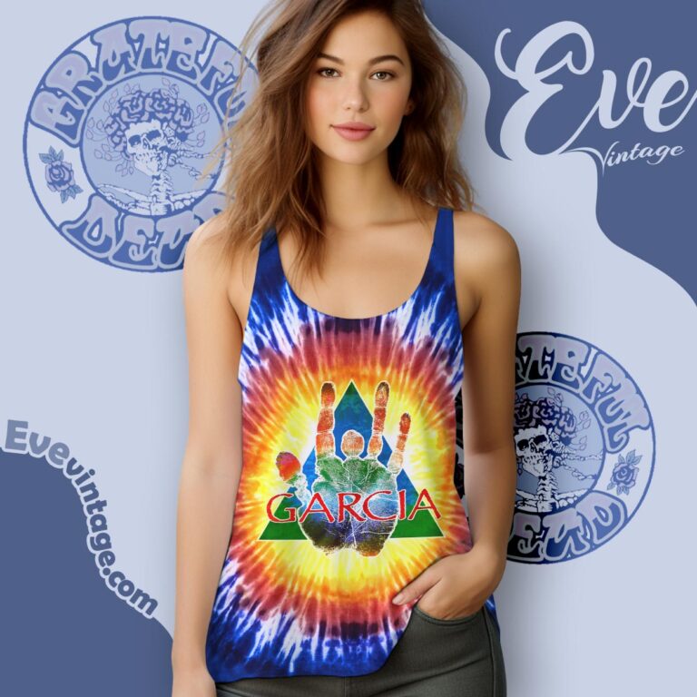 Jerry Garcias Right Hand Tie dye Shirt Tank Top Racerback Jerry Garcias Right Hand Tie dye Shirt Tank Top Racerback