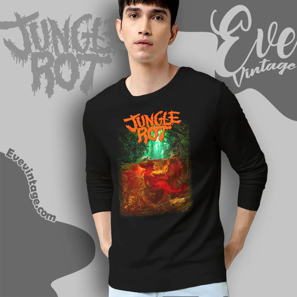 Jungle Rot 2018 Album Shirt Long Sleeve Tee Jungle Rot 2018 Album Shirt Long Sleeve Tee