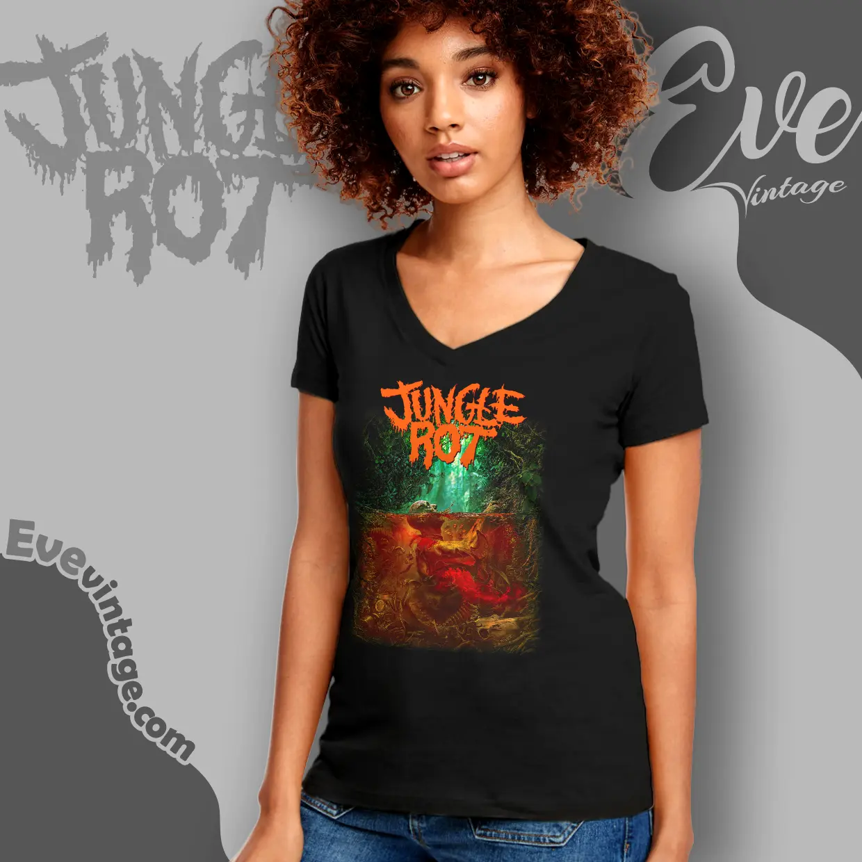 Jungle Rot 2018 Album Shirt V Neck TShirt Jungle Rot 2018 Album Shirt V Neck TShirt
