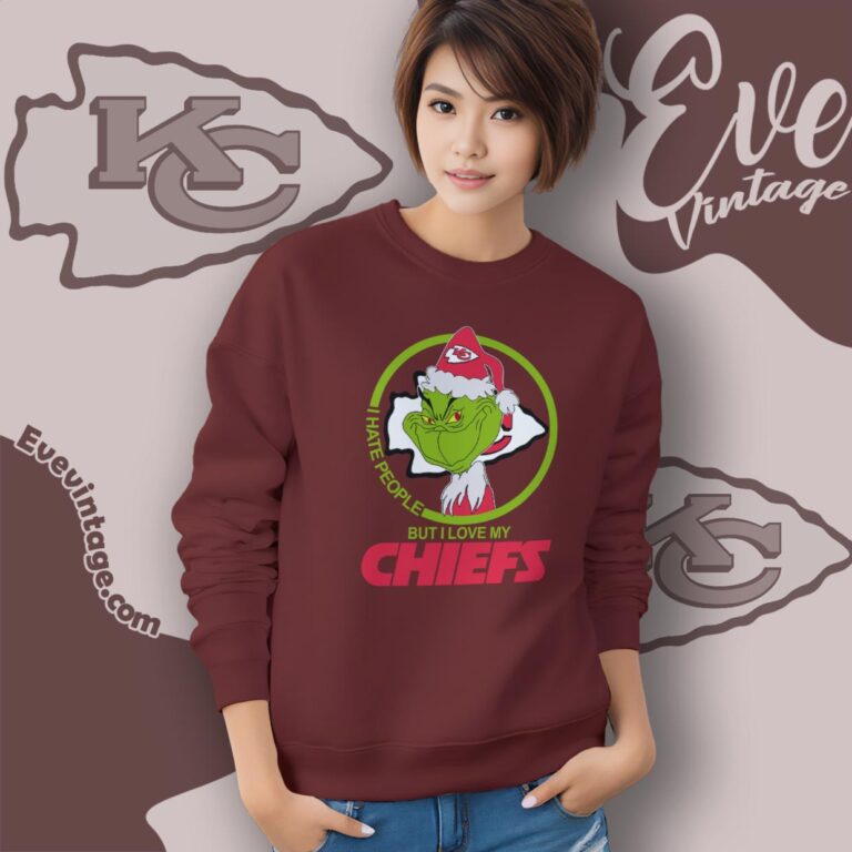 Kansas City Chiefs Christmas Grinch Shirt I Hate People But I Love My Chiefs Sweatshirt Kansas City Chiefs Christmas Grinch Shirt I Hate People But I Love My Chiefs Sweatshirt