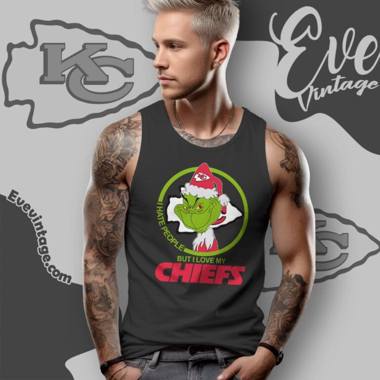 Kansas City Chiefs Christmas Grinch Shirt I Hate People But I Love My Chiefs Tank Top Racerback Kansas City Chiefs Christmas Grinch Shirt I Hate People But I Love My Chiefs Tank Top Racerback