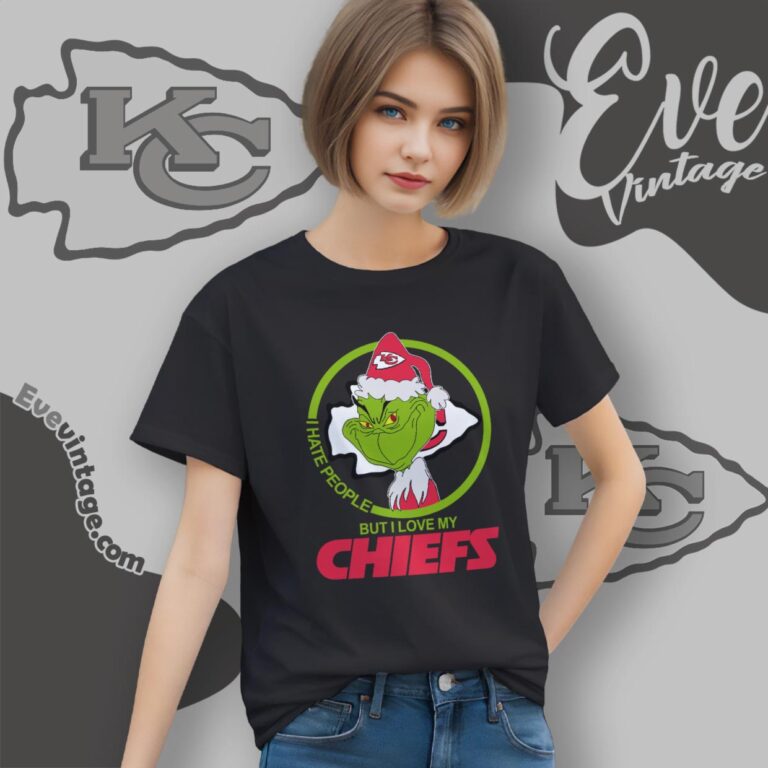 Kansas City Chiefs Christmas Grinch Shirt I Hate People But I Love My Chiefs Women T Shirt Kansas City Chiefs Christmas Grinch Shirt I Hate People But I Love My Chiefs Women T Shirt