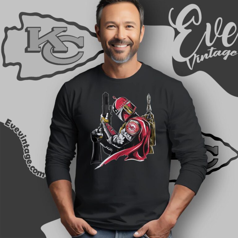 Kansas City Chiefs Mandalorian Star Wars Shirt Long Sleeve Tee Kansas City Chiefs Mandalorian Star Wars Shirt Long Sleeve Tee