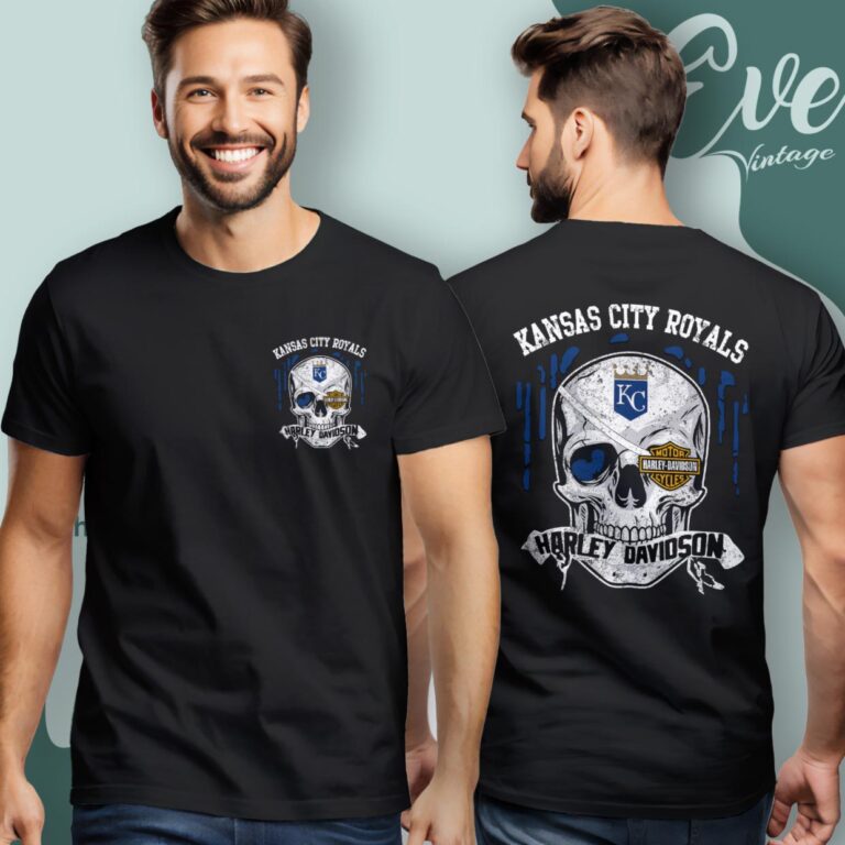 Kansas City Royals Harley Davidson Skull Shirt Women T Shirt Kansas City Royals Harley Davidson Skull Shirt Women T Shirt