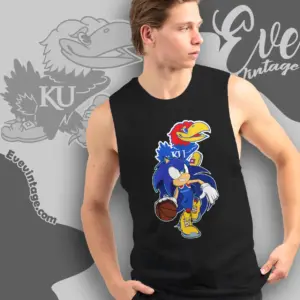 Kansas Jayhawks Sonic The Hedgehog Basketball Tank Top Racerback