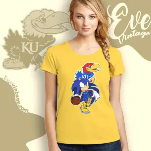 Kansas Jayhawks Sonic The Hedgehog Basketball Women T shirt