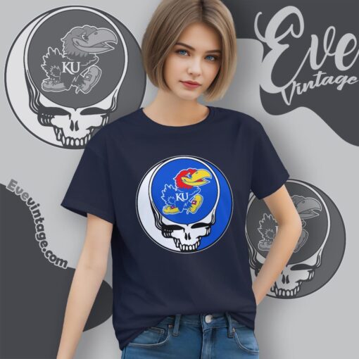 Grateful Dead Kansas Jayhawks Steal Your Face Stealie Shirt