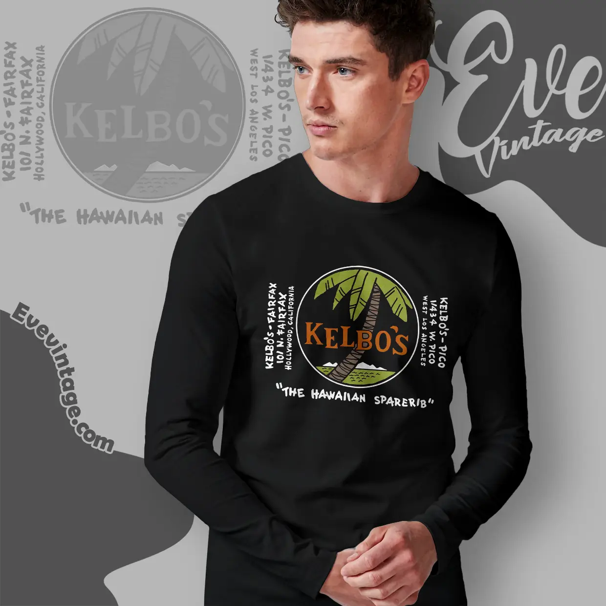 Kelbos Shirt Los Angeles Tiki Bar Long Sleeve Tee Kelbos Shirt Los Angeles Tiki Bar Long Sleeve Tee