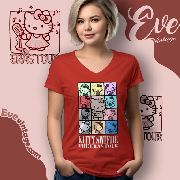 Kitty Swiftie Eras Tour Shirt V Neck TShirt Kitty Swiftie Eras Tour Shirt V Neck TShirt