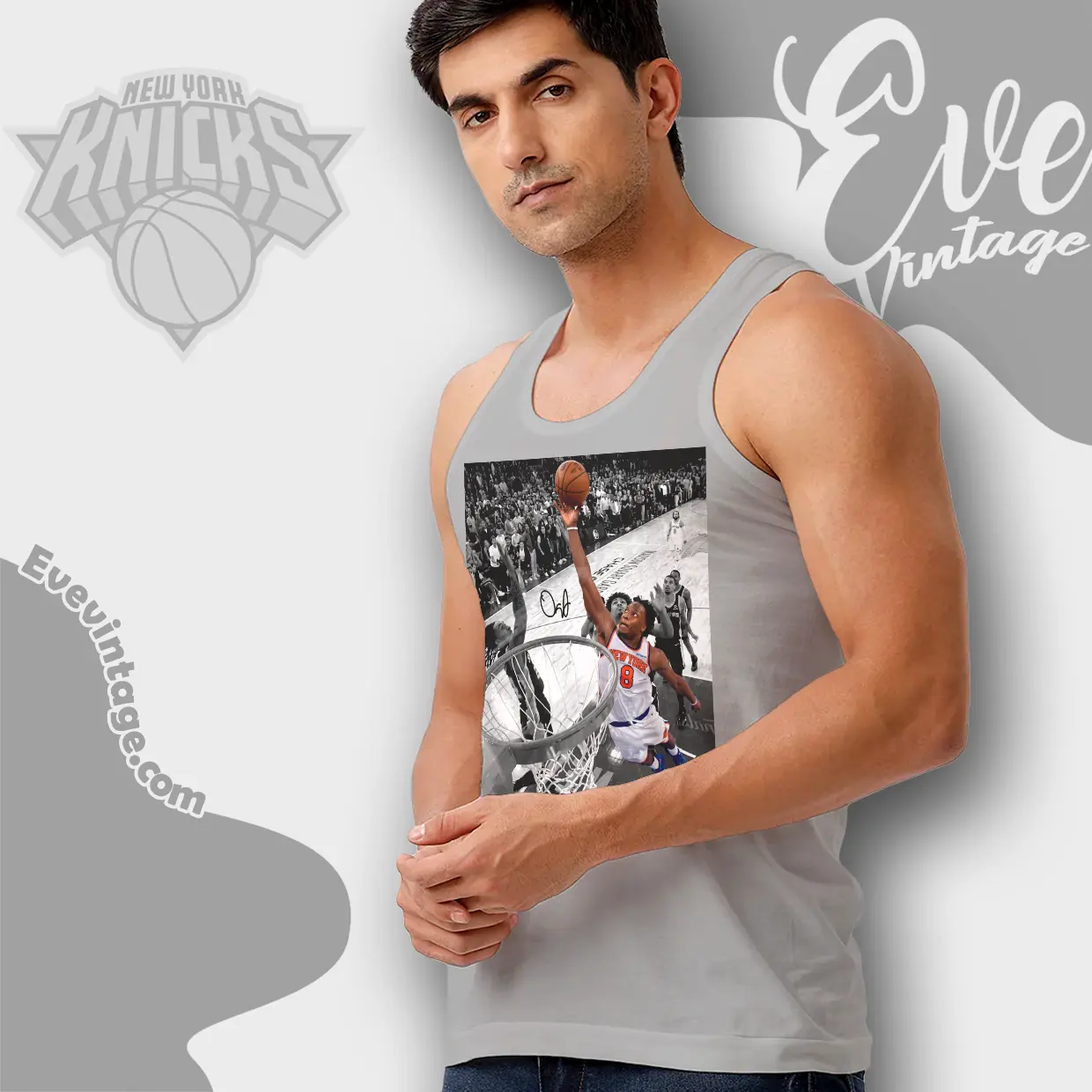 Knicks Og Anunoby Bucket Tank Top Racerback Knicks Og Anunoby Bucket Tank Top Racerback
