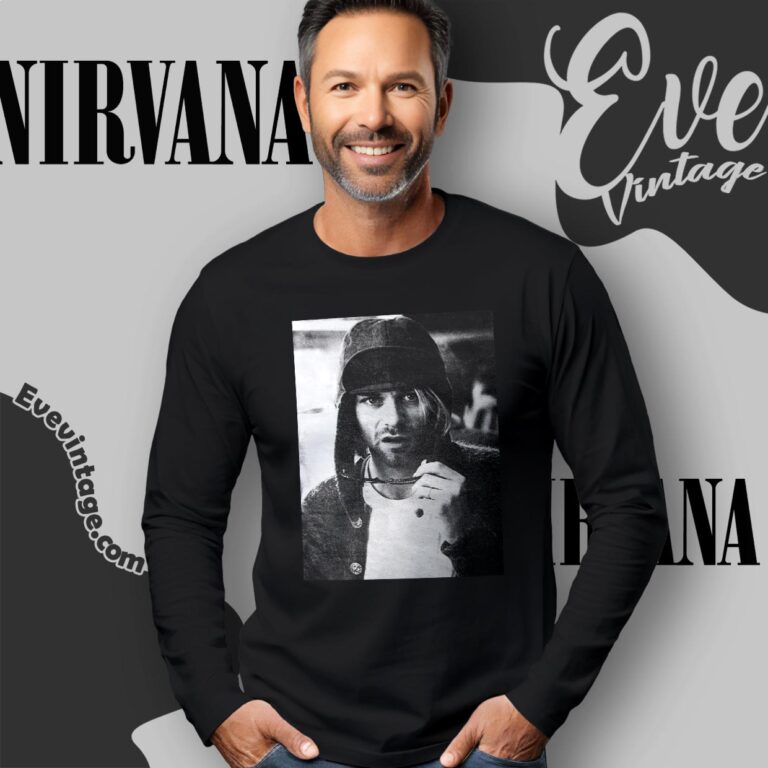 Kurt Cobain Portrait In Ny July 1993 Shirt Long Sleeve Tee Kurt Cobain Portrait In Ny July 1993 Shirt Long Sleeve Tee