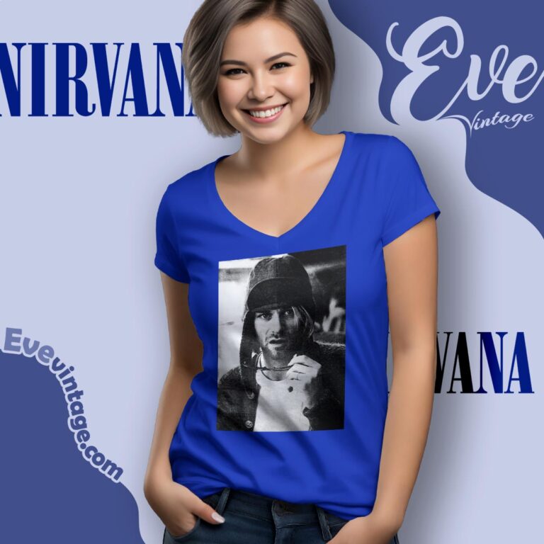 Kurt Cobain Portrait In Ny July 1993 Shirt V Neck TShirt Kurt Cobain Portrait In Ny July 1993 Shirt V Neck TShirt