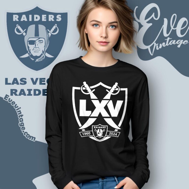 Las Vegas Raiders Anniversary 65th 2024 Shirt Long Sleeve Tee Las Vegas Raiders Anniversary 65th 2024 Shirt Long Sleeve Tee