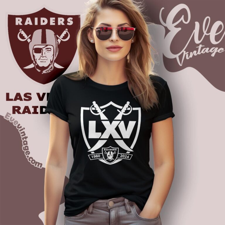 Las Vegas Raiders Anniversary 65th 2024 Shirt Women T shirt Las Vegas Raiders Anniversary 65th 2024 Shirt Women T shirt