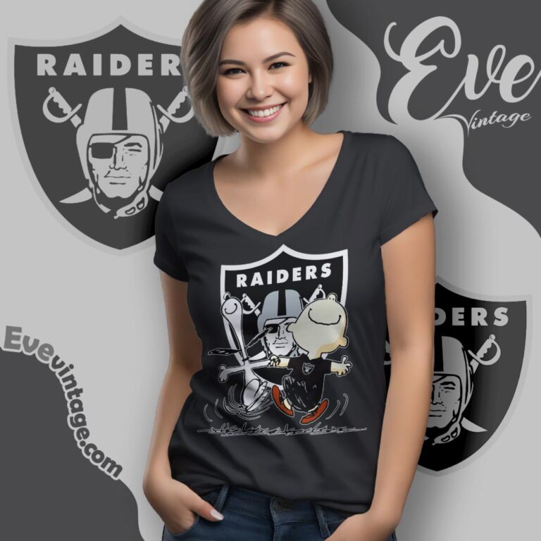 Las Vegas Raiders Charlie Brown Snoopy Happy Dancing Shirt V Neck TShirt Las Vegas Raiders Charlie Brown Snoopy Happy Dancing Shirt V Neck TShirt