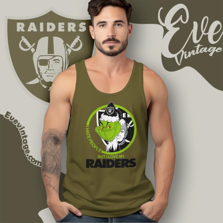 Las Vegas Raiders Christmas Grinch Shirt I Hate People But I Love My Raiders Tank Top Racerback Las Vegas Raiders Christmas Grinch Shirt I Hate People But I Love My Raiders Tank Top Racerback