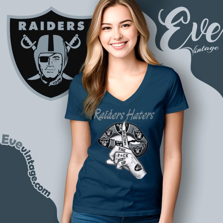 Las Vegas Raiders Haters Shut The Fuck Up V Neck TShirt Las Vegas Raiders Haters Shut The Fuck Up V Neck TShirt