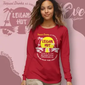 Leilani Hut Shirt Long Beach Tiki Bar Long Sleeve Tee
