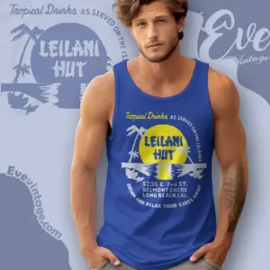 Leilani Hut Shirt Long Beach Tiki Bar Tank Top Racerback