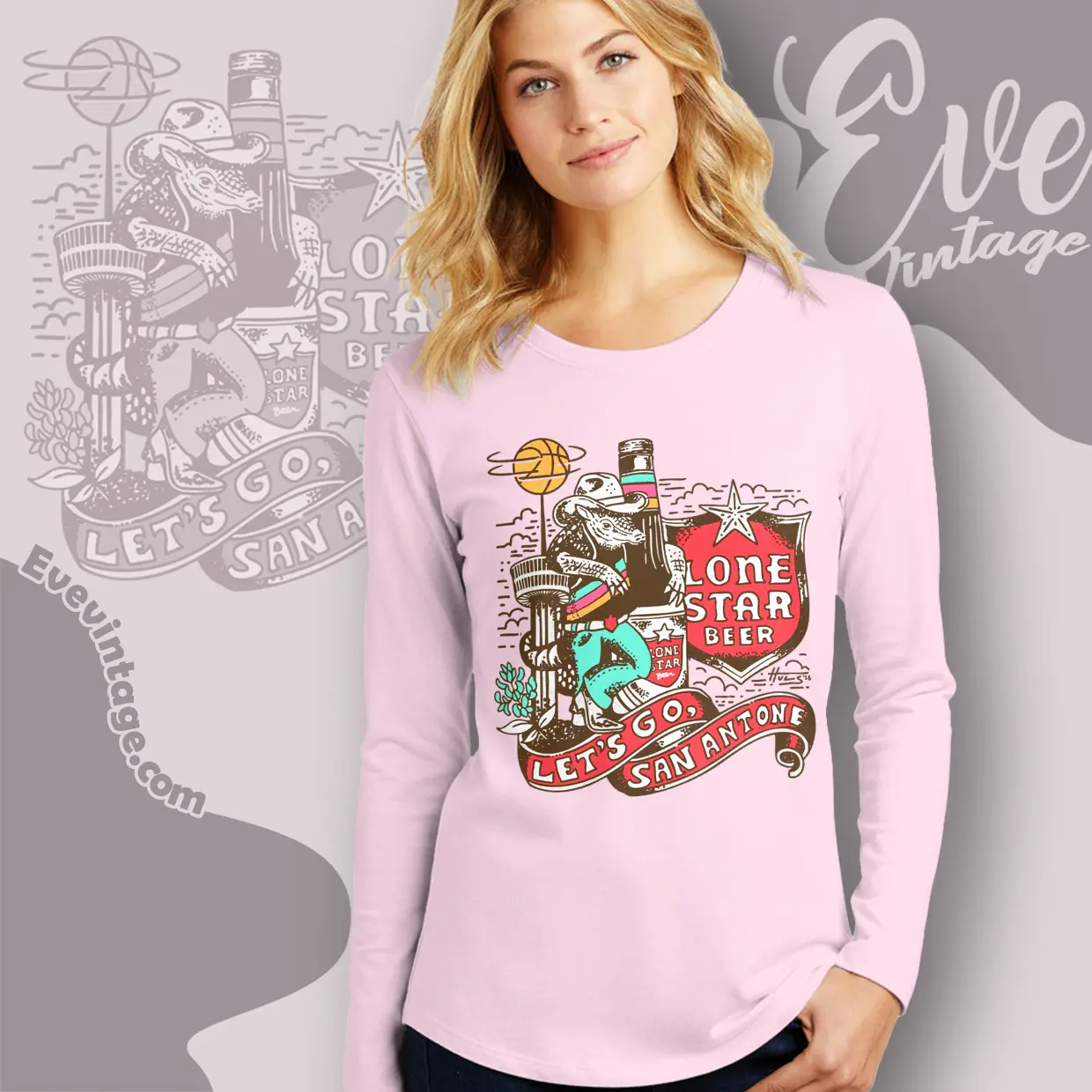 Lone Star Beer Shirt Lets Go San Antone Long Sleeve Tee Lone Star Beer Shirt Lets Go San Antone Long Sleeve Tee