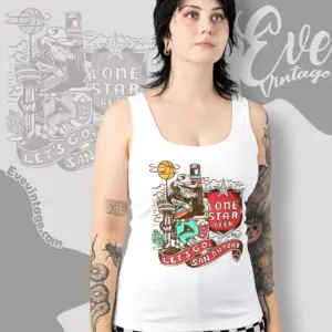 Lone Star Beer Shirt Lets Go San Antone Tank Top Racerback