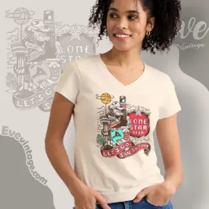 Lone Star Beer Shirt Lets Go San Antone V Neck TShirt