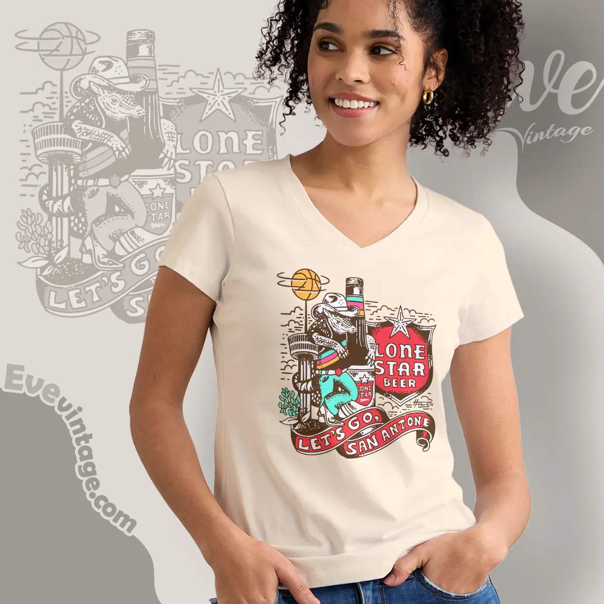 Lone Star Beer Shirt Lets Go San Antone V Neck TShirt Lone Star Beer Shirt Lets Go San Antone V Neck TShirt