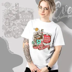 Lone Star Beer Shirt Lets Go San Antone Women T shirt